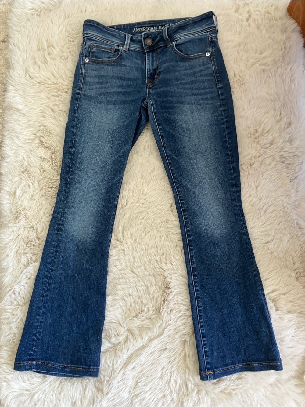 American Eagle Outfitters Dark Blue super stretch kick boot 4 short